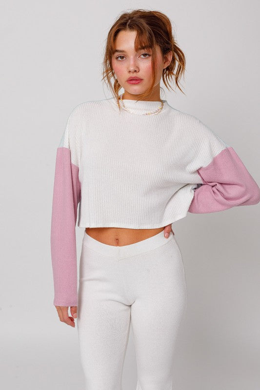 Le Lis Long Sleeve Contrast Top - Online Only