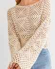 Le Lis Long Sleeve Crochet Top - Online Only