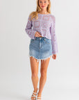 Le Lis Long Sleeve Crochet Top - Online Only