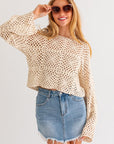 Le Lis Long Sleeve Crochet Top - Online Only