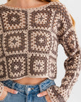 Le Lis Long Sleeve Crochet Top - Online Only