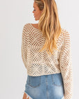 Le Lis Long Sleeve Crochet Top - Online Only