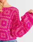 Le Lis Long Sleeve Crochet Top - Online Only