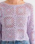 Le Lis Long Sleeve Crochet Top - Online Only