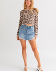 Le Lis Long Sleeve Crochet Top - Online Only