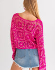 Le Lis Long Sleeve Crochet Top - Online Only