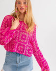 Le Lis Long Sleeve Crochet Top - Online Only