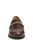 Vouse Low Block Loafers Adorned With Golden Chain