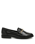 Vouse Low Block Loafers Adorned With Golden Chain