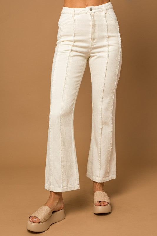 Gilli Frayed Hem Flare Pants - Online Only