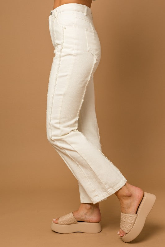 Gilli Frayed Hem Flare Pants - Online Only