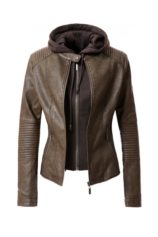 Women&#39;s Faux Leather Jacket