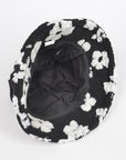 Flower Printed Faux Fur Bucket Hat