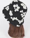 Flower Printed Faux Fur Bucket Hat