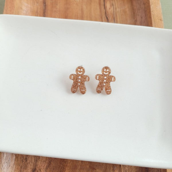 Gingerbread Man Stud Earrings