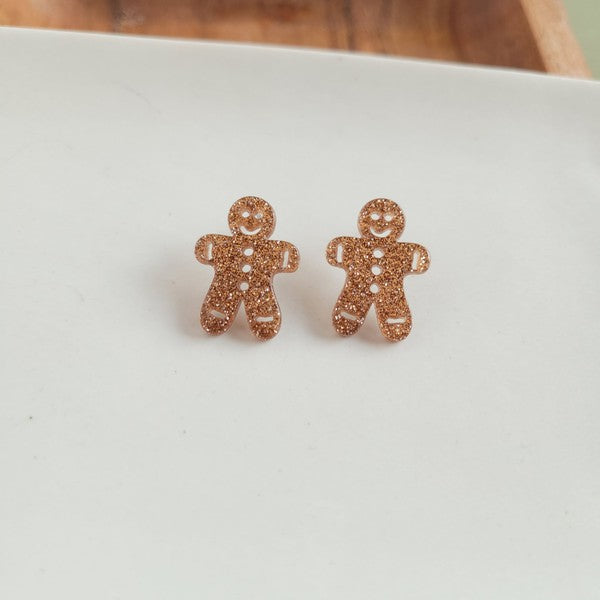 Gingerbread Man Stud Earrings