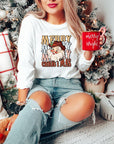 Stacked Merry Christmas Santa Long Sleeve Tee