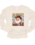 Stacked Merry Christmas Santa Long Sleeve Tee