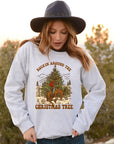 PLUS Cowboy Rockin the Christmas Tree Premium Crew Sweatshirt