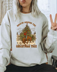 PLUS Cowboy Rockin the Christmas Tree Premium Crew Sweatshirt