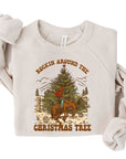 PLUS Cowboy Rockin the Christmas Tree Premium Crew Sweatshirt