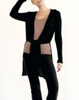 Fabina Bamboo Waffle Slim Cardigan With Hoodie