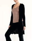 Fabina Bamboo Waffle Slim Cardigan With Hoodie