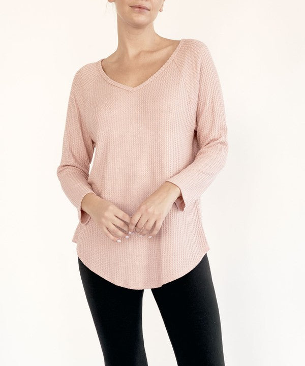 Fabina Bamboo Waffle Loose Fit Top