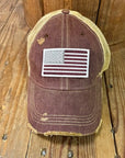 Flag on Maroon Hat