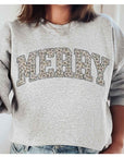 Leopard Merry Christmas Graphic Sweatshirt