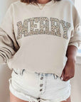 Leopard Merry Christmas Graphic Sweatshirt