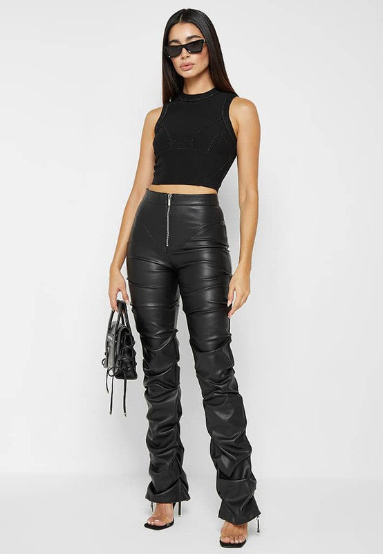 Sexy PU Leather Pants by Claude in Black