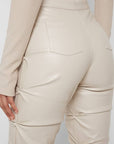 Sexy PU Leather Pants in Cream by Claude