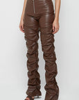 Sexy PU Leather Pants in Brown by Claude