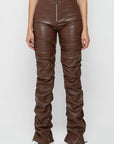 Sexy PU Leather Pants in Brown by Claude