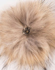 Faux Fur Pom Cotton Blend Slouchy Beanie