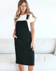 Patty Overall Dress in Black