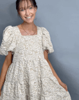 Dolly Doll Jacquard Dress, Beige