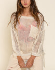 POL Oversized Fit See-through Pullover Sweater