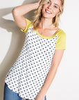 e Luna PLUS Polka Dot Mix Baseball Top