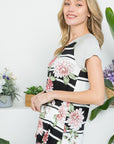 Floral Strip Mix Baseball Top - Online Only - My Pampered Life Seattle