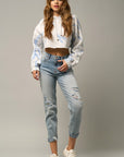 Denim Lab USA Distressed Girlfriend Jeans