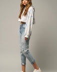 Denim Lab USA Distressed Girlfriend Jeans