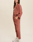 Listicle Long Sleeve Button Down and Long Pants Sets - Online Only