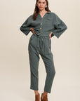 Listicle Long Sleeve Button Down and Long Pants Sets - Online Only