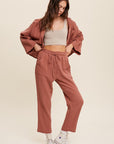 Listicle Long Sleeve Button Down and Long Pants Sets - Online Only