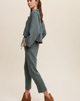 Listicle Long Sleeve Button Down and Long Pants Sets - Online Only