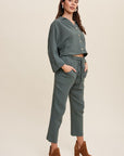 Listicle Long Sleeve Button Down and Long Pants Sets - Online Only