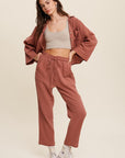 Listicle Long Sleeve Button Down and Long Pants Sets - Online Only