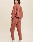 Listicle Long Sleeve Button Down and Long Pants Sets - Online Only